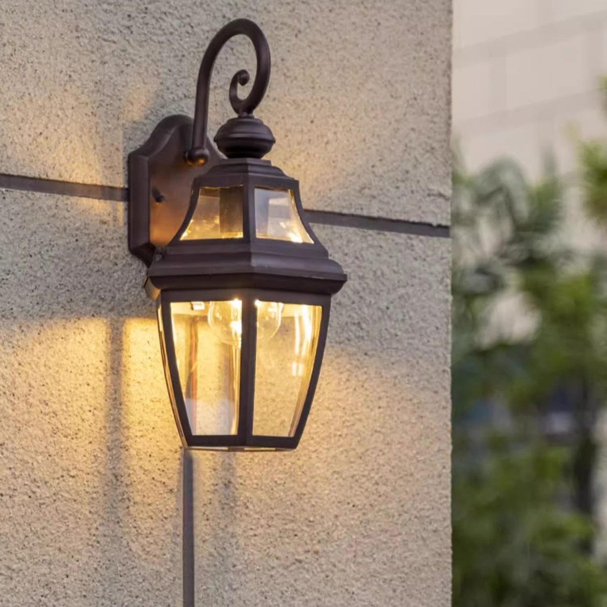 Zeitgenössische nordische runde Gericht wasserdichte Glas-Hardware 1-Licht Wandleuchte Lampe für Außenpatio | Brehn