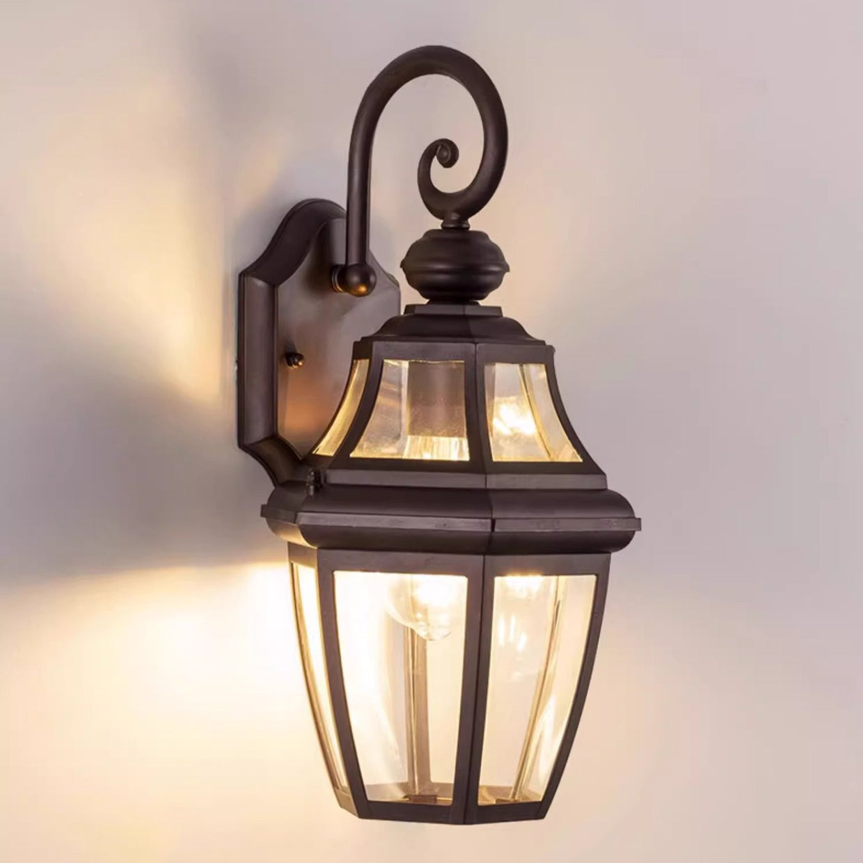 Zeitgenössische nordische runde Gericht wasserdichte Glas-Hardware 1-Licht Wandleuchte Lampe für Außenpatio | Brehn