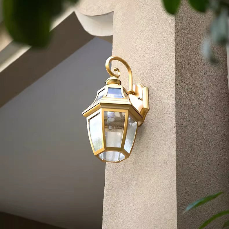Zeitgenössische nordische runde Gericht wasserdichte Glas-Hardware 1-Licht Wandleuchte Lampe für Außenpatio | Brehn