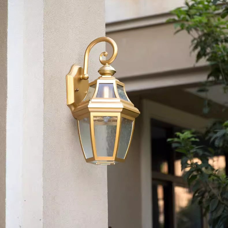 Zeitgenössische nordische runde Gericht wasserdichte Glas-Hardware 1-Licht Wandleuchte Lampe für Außenpatio | Brehn