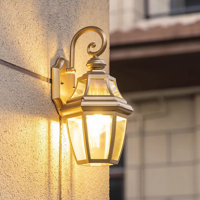 Zeitgenössische nordische runde Gericht wasserdichte Glas-Hardware 1-Licht Wandleuchte Lampe für Außenpatio | Brehn