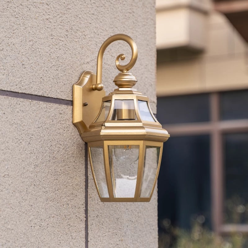 Zeitgenössische nordische runde Gericht wasserdichte Glas-Hardware 1-Licht Wandleuchte Lampe für Außenpatio | Brehn