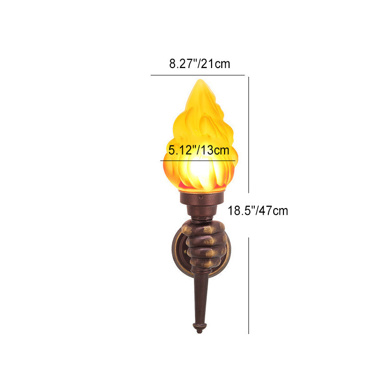 Traditionelle Vintage Fackelträgerform Glas Aluminium 1-Licht Wandlampe Für Außenbereich Patio | Brehn