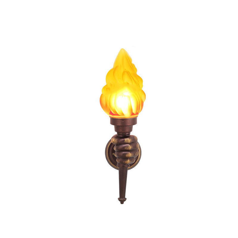 Traditionelle Vintage Fackelträgerform Glas Aluminium 1-Licht Wandlampe Für Außenbereich Patio | Brehn
