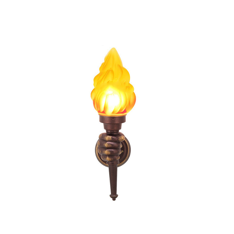 Traditionelle Vintage Fackelträgerform Glas Aluminium 1-Licht Wandlampe Für Außenbereich Patio | Brehn