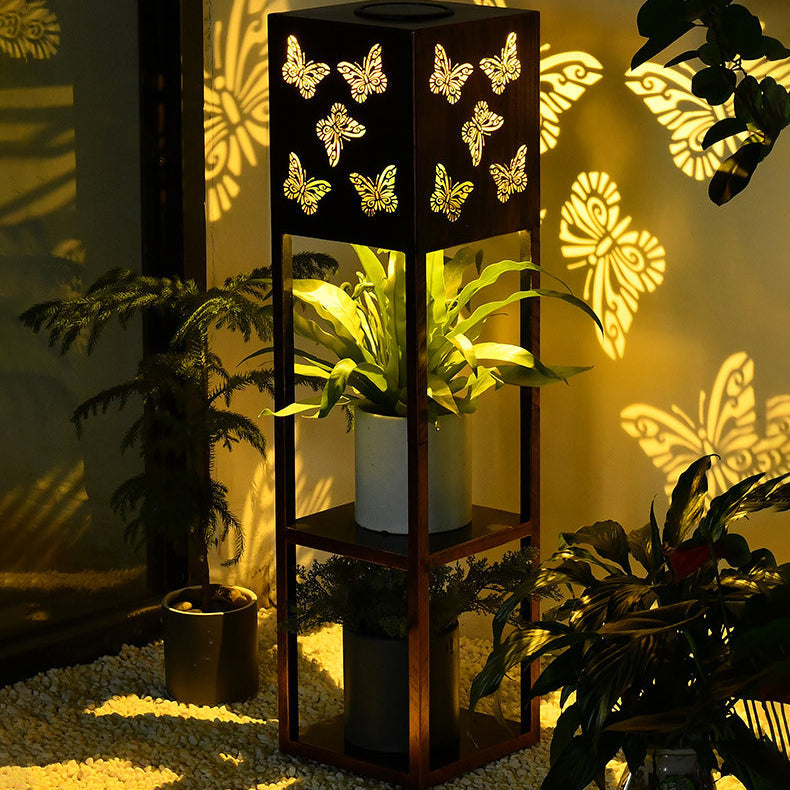 Moderne Minimalistische Rechteck Schmetterling Kolibri Libelle Eisen LED Außenlicht Für Garten | Brehn