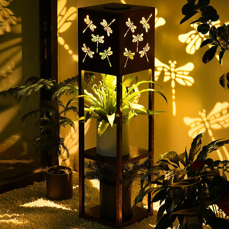 Moderne Minimalistische Rechteck Schmetterling Kolibri Libelle Eisen LED Außenlicht Für Garten | Brehn