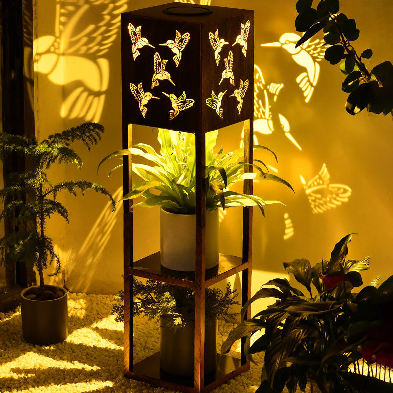 Moderne Minimalistische Rechteck Schmetterling Kolibri Libelle Eisen LED Außenlicht Für Garten | Brehn