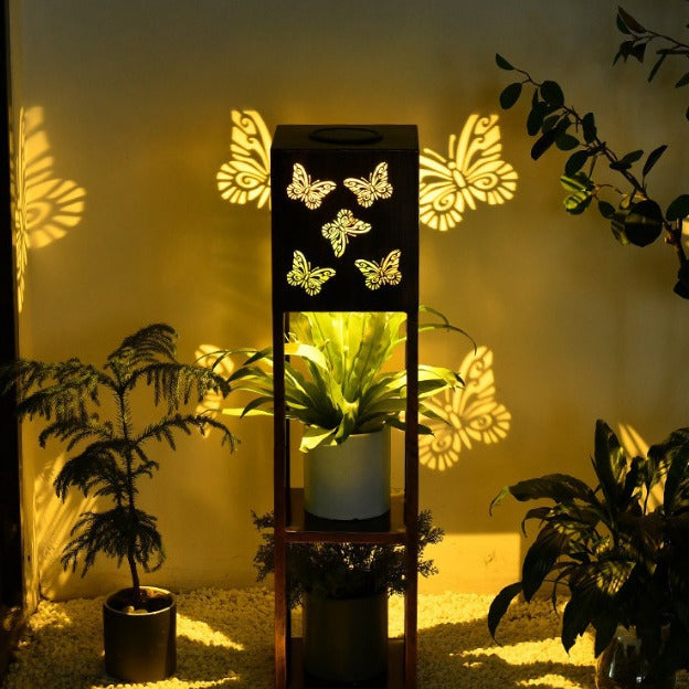Moderne Minimalistische Rechteck Schmetterling Kolibri Libelle Eisen LED Außenlicht Für Garten | Brehn