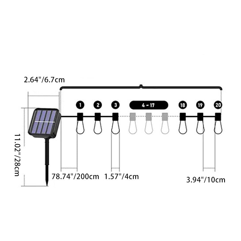 Moderner minimalistische runde lange Linien-Glas-Eisen-LED-Lichterkette für den Garten | Brehn