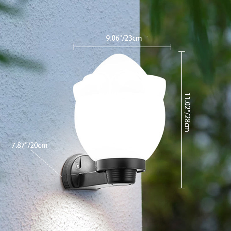 Moderne Schlichtheit Blumenform Quadratisch Zylinder Ball Acryl ABS Eisen 1-Licht Wandleuchte Lampe für Außenbereich Patio | Brehn