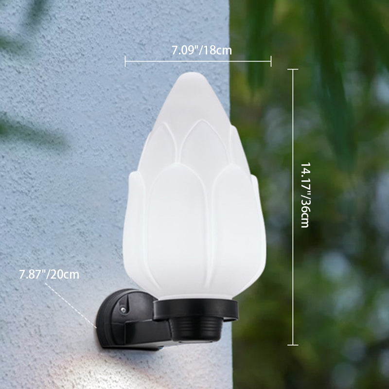 Moderne Schlichtheit Blumenform Quadratisch Zylinder Ball Acryl ABS Eisen 1-Licht Wandleuchte Lampe für Außenbereich Patio | Brehn