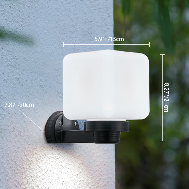Moderne Schlichtheit Blumenform Quadratisch Zylinder Ball Acryl ABS Eisen 1-Licht Wandleuchte Lampe für Außenbereich Patio | Brehn