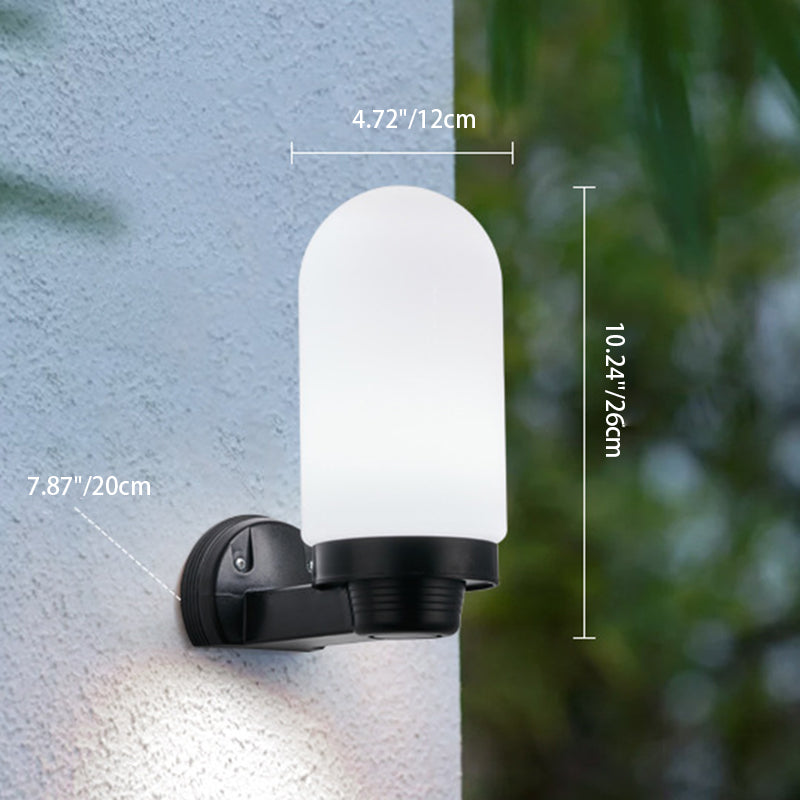 Moderne Schlichtheit Blumenform Quadratisch Zylinder Ball Acryl ABS Eisen 1-Licht Wandleuchte Lampe für Außenbereich Patio | Brehn