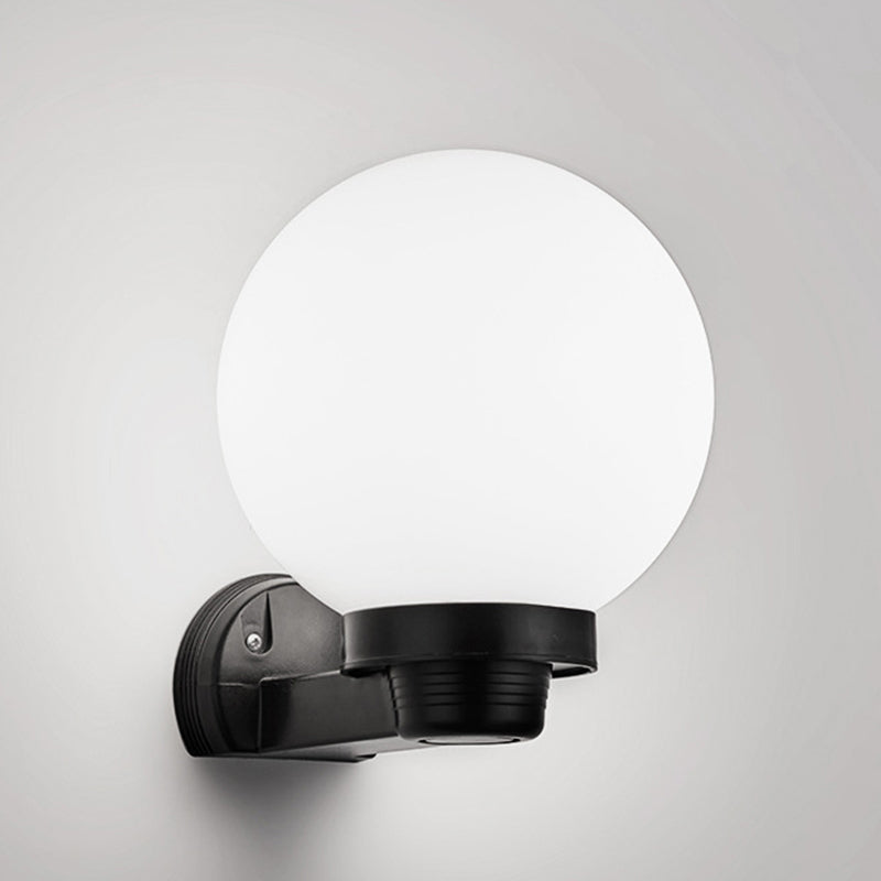 Moderne Schlichtheit Blumenform Quadratisch Zylinder Ball Acryl ABS Eisen 1-Licht Wandleuchte Lampe für Außenbereich Patio | Brehn