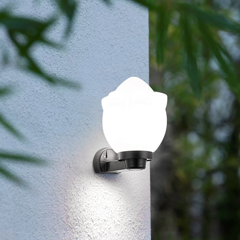 Moderne Schlichtheit Blumenform Quadratisch Zylinder Ball Acryl ABS Eisen 1-Licht Wandleuchte Lampe für Außenbereich Patio | Brehn