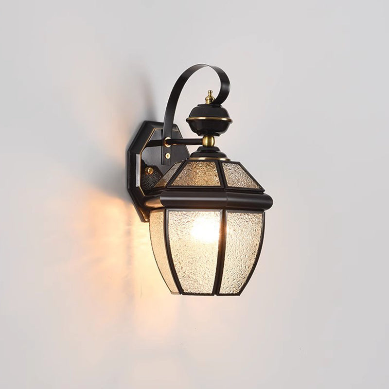 Zeitgenössische nordische Raum quadratische Glas Kupfer 1-Licht Wandleuchte Lampe für Außenpatio | Brehn