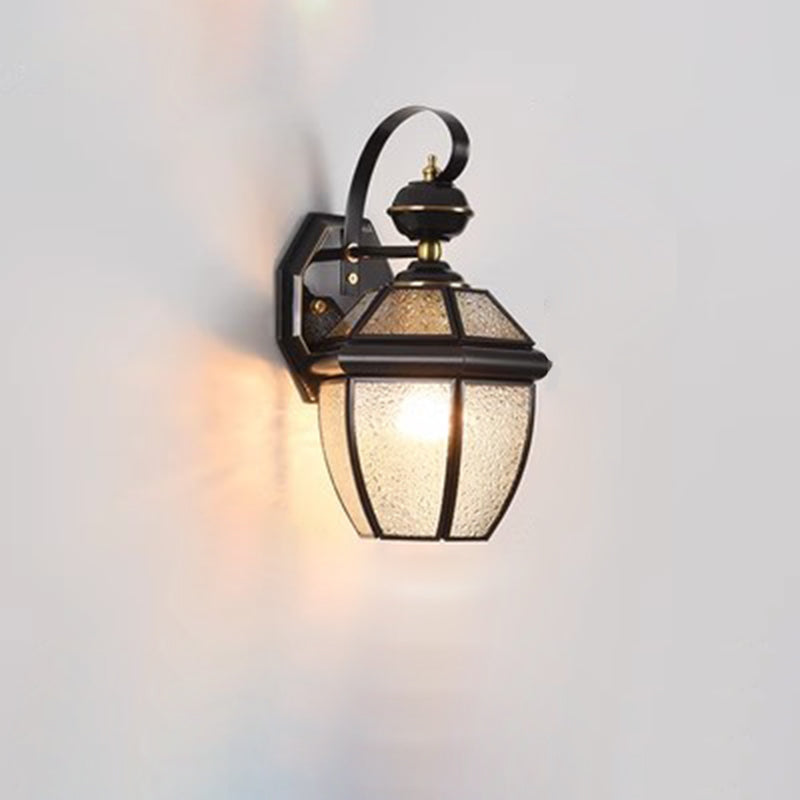 Zeitgenössische nordische Raum quadratische Glas Kupfer 1-Licht Wandleuchte Lampe für Außenpatio | Brehn