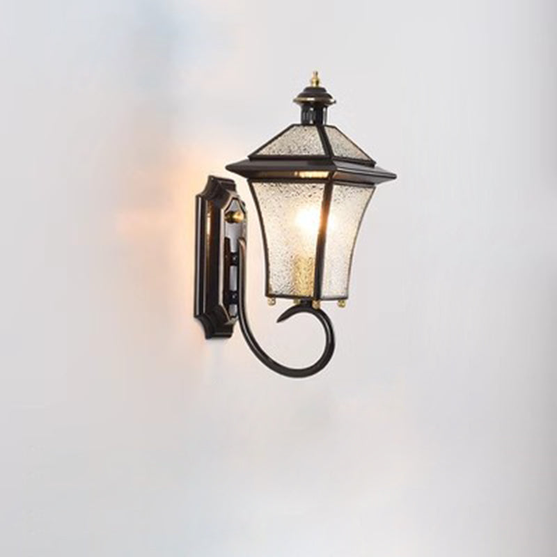 Zeitgenössische nordische Raum quadratische Glas Kupfer 1-Licht Wandleuchte Lampe für Außenpatio | Brehn
