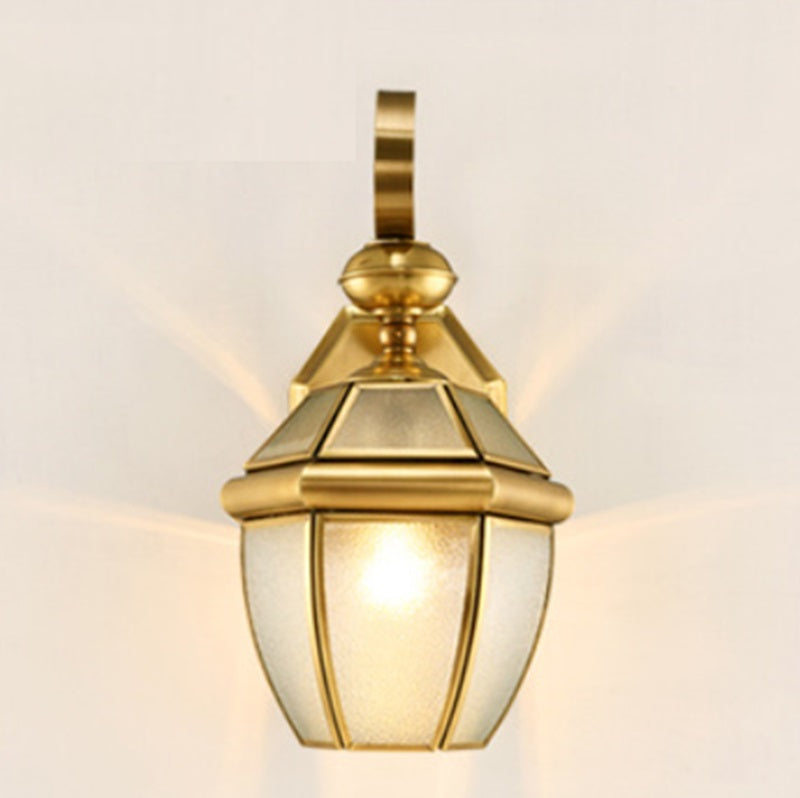 Zeitgenössische skandinavische sechseckige runde quadratische Glas Messing 1/3 Licht Wand-Sconce Lampe für Garten | Brehn