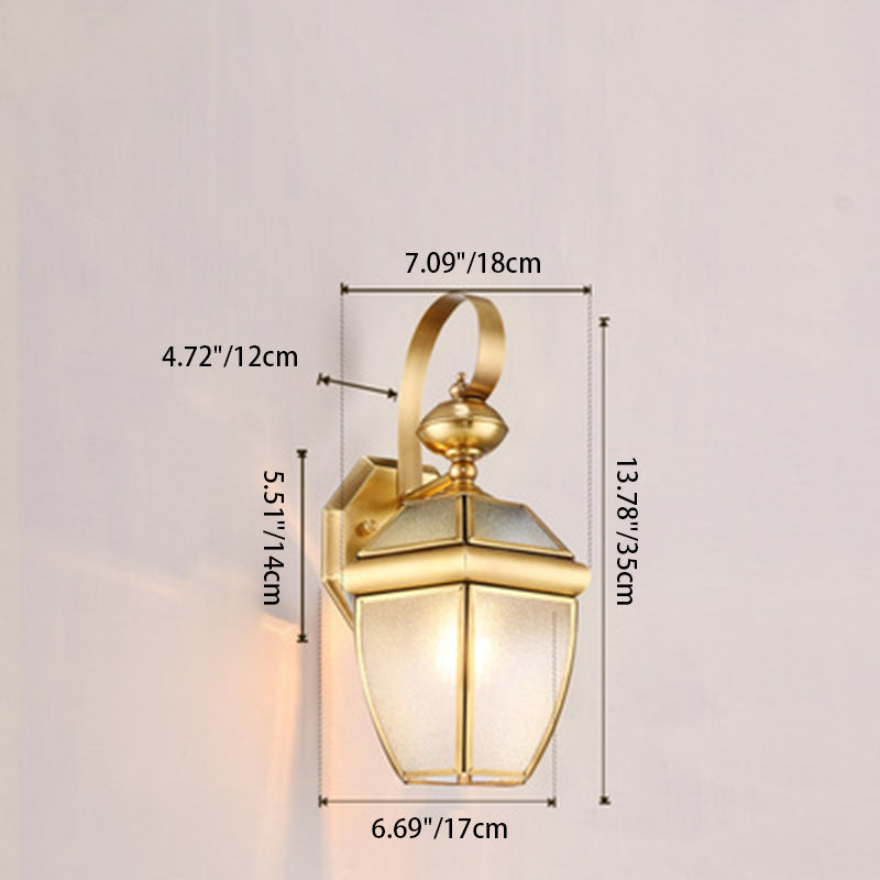 Zeitgenössische skandinavische sechseckige runde quadratische Glas Messing 1/3 Licht Wand-Sconce Lampe für Garten | Brehn
