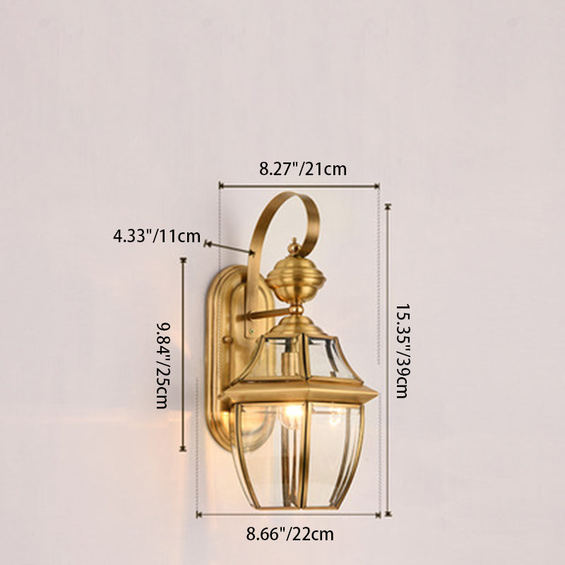 Zeitgenössische skandinavische sechseckige runde quadratische Glas Messing 1/3 Licht Wand-Sconce Lampe für Garten | Brehn