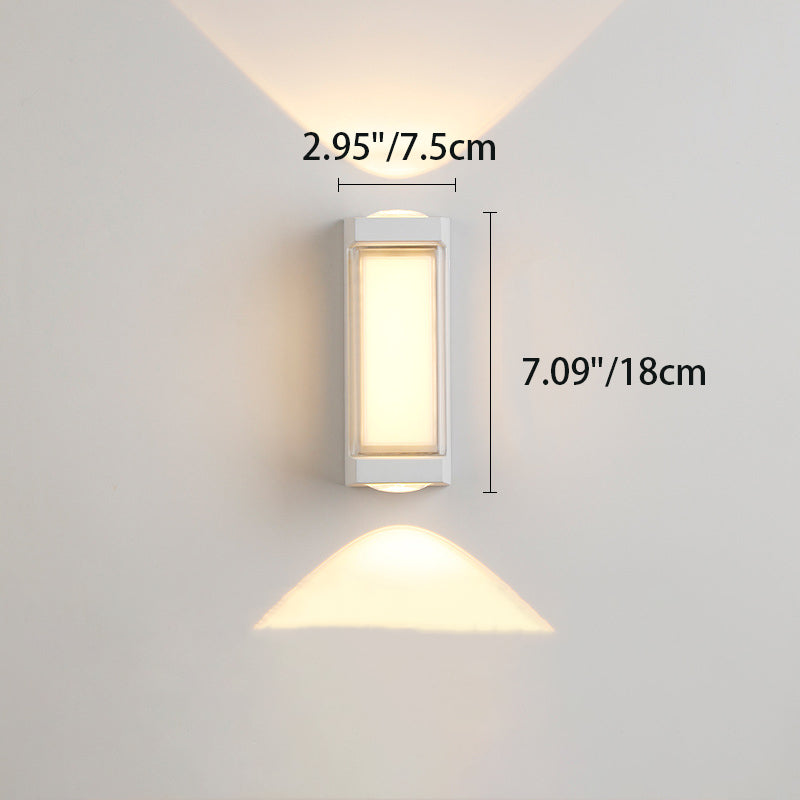 Moderne Einfachheit Rechteck Runde Diamant PC Aluminium LED Wandlampe Für Garten | Brehn