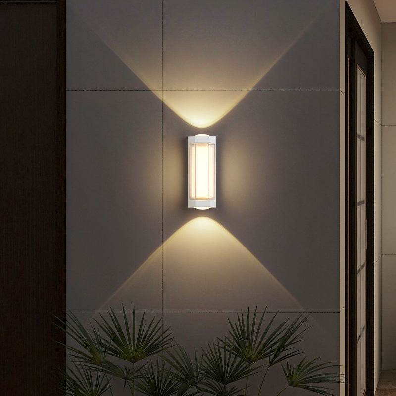 Moderne Einfachheit Rechteck Runde Diamant PC Aluminium LED Wandlampe Für Garten | Brehn