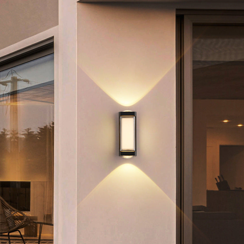 Moderne Einfachheit Rechteck Runde Diamant PC Aluminium LED Wandlampe Für Garten | Brehn