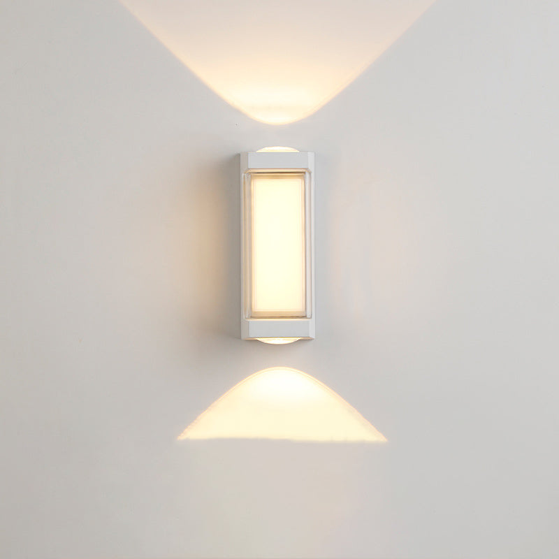 Moderne Einfachheit Rechteck Runde Diamant PC Aluminium LED Wandlampe Für Garten | Brehn