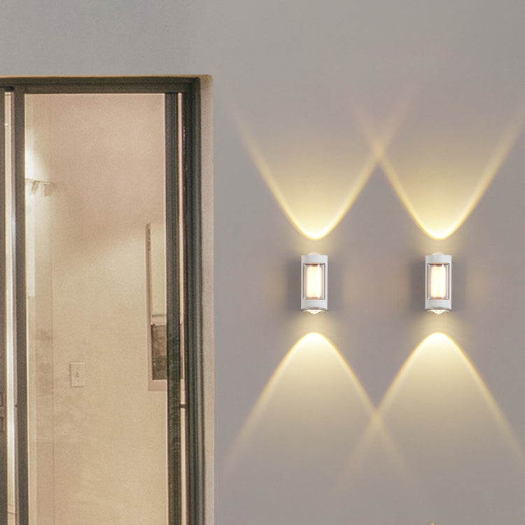 Moderne Einfachheit Rechteck Runde Diamant PC Aluminium LED Wandlampe Für Garten | Brehn