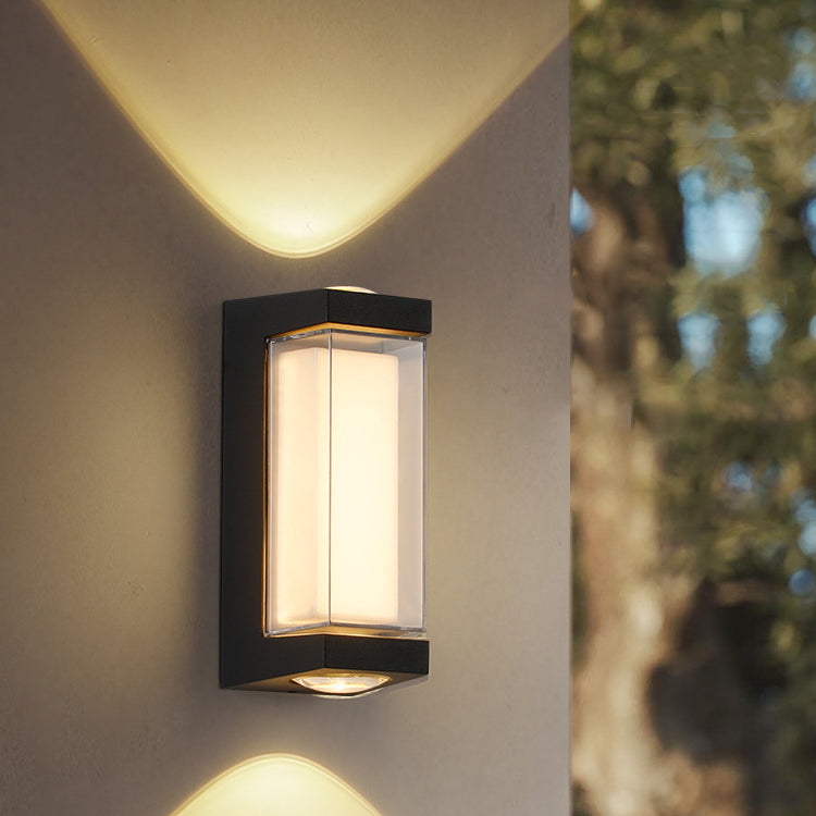 Moderne Einfachheit Rechteck Runde Diamant PC Aluminium LED Wandlampe Für Garten | Brehn