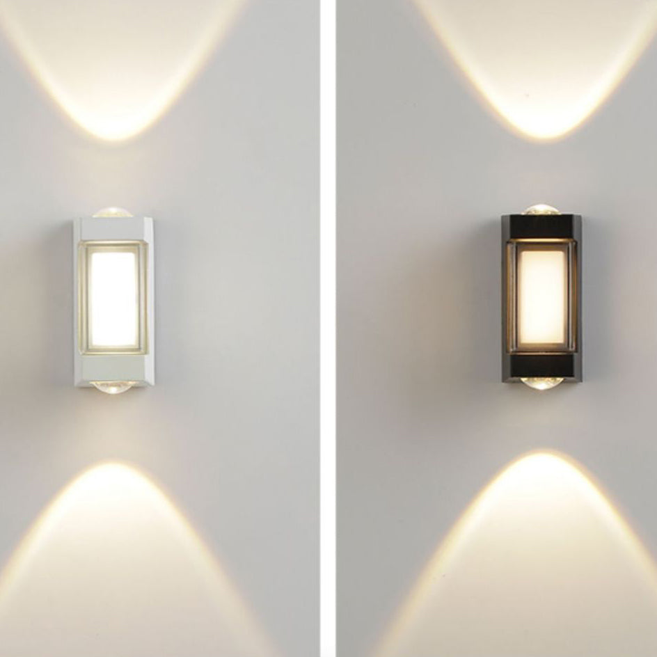 Moderne Einfachheit Rechteck Runde Diamant PC Aluminium LED Wandlampe Für Garten | Brehn