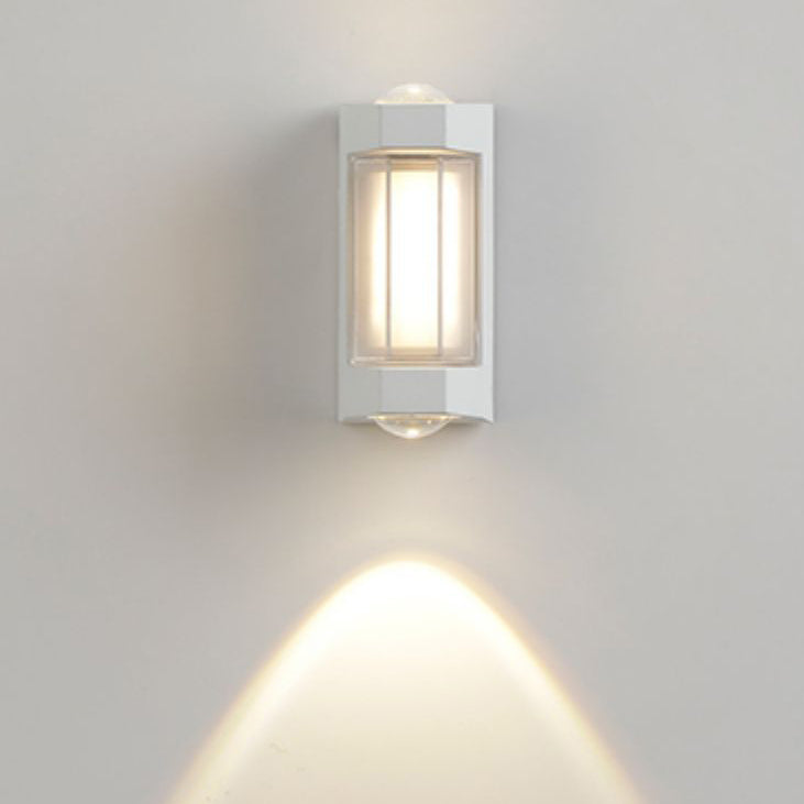 Moderne Einfachheit Rechteck Runde Diamant PC Aluminium LED Wandlampe Für Garten | Brehn