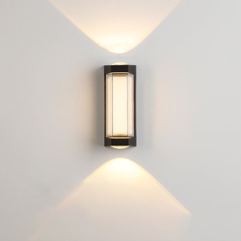 Moderne Einfachheit Rechteck Runde Diamant PC Aluminium LED Wandlampe Für Garten | Brehn