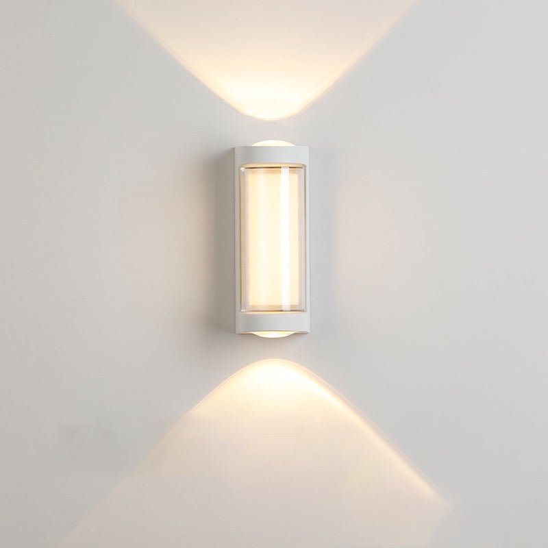 Moderne Einfachheit Rechteck Runde Diamant PC Aluminium LED Wandlampe Für Garten | Brehn