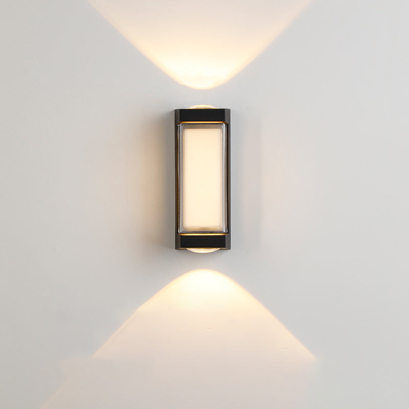Moderne Einfachheit Rechteck Runde Diamant PC Aluminium LED Wandlampe Für Garten | Brehn
