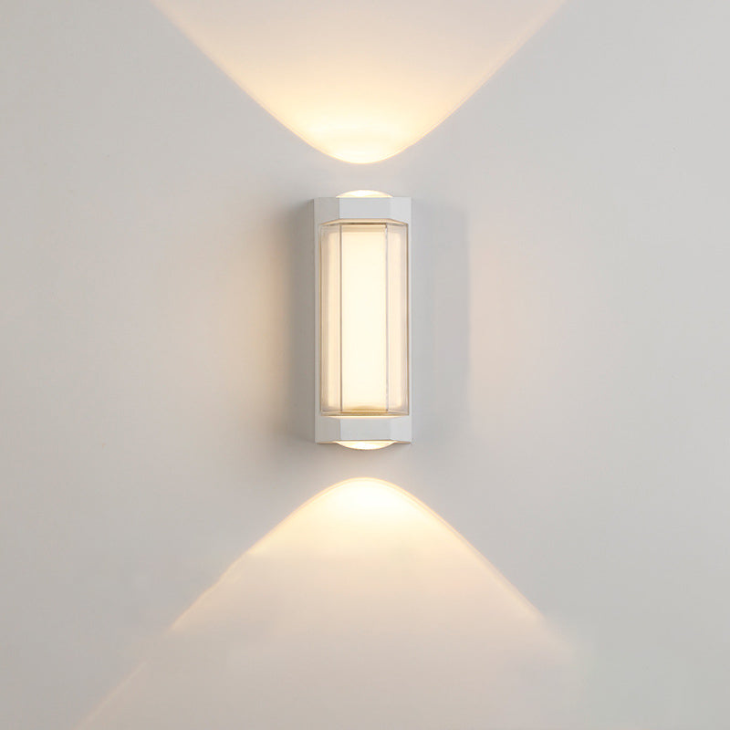 Moderne Einfachheit Rechteck Runde Diamant PC Aluminium LED Wandlampe Für Garten | Brehn