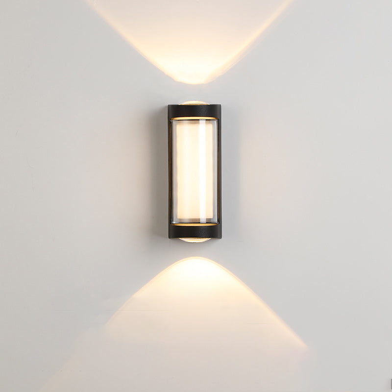 Moderne Einfachheit Rechteck Runde Diamant PC Aluminium LED Wandlampe Für Garten | Brehn