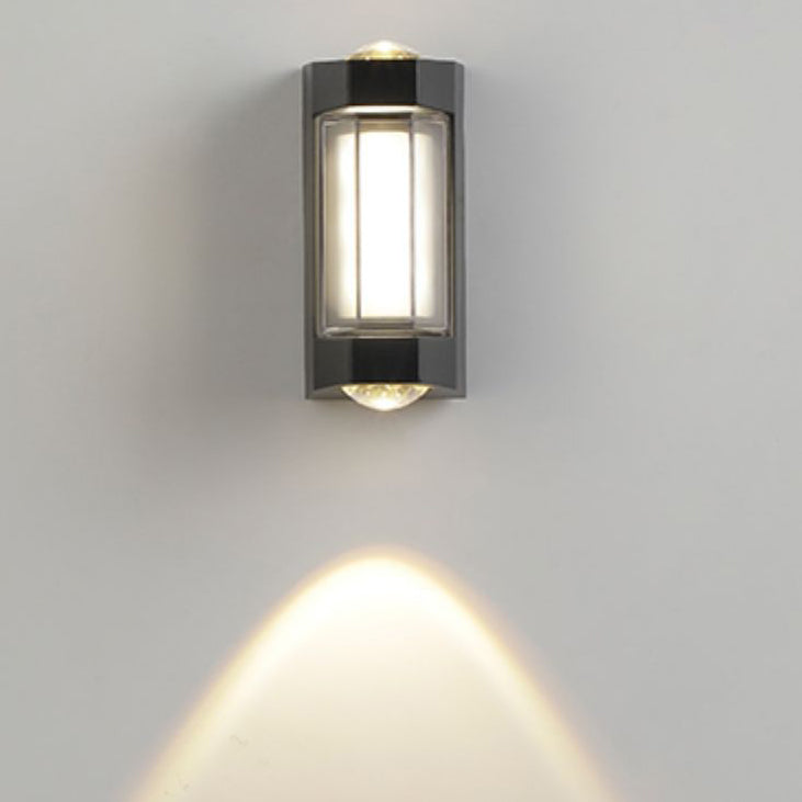 Moderne Einfachheit Rechteck Runde Diamant PC Aluminium LED Wandlampe Für Garten | Brehn