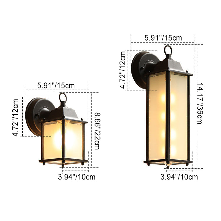 Moderner Minimalistischer Quadrat Rechteck Rund Glas Aluminium 1-Licht Wandleuchte Lampe Für Garten | Brehn