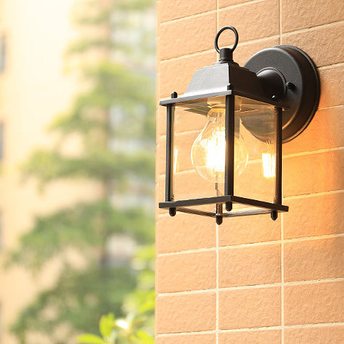 Moderner Minimalistischer Quadrat Rechteck Rund Glas Aluminium 1-Licht Wandleuchte Lampe Für Garten | Brehn