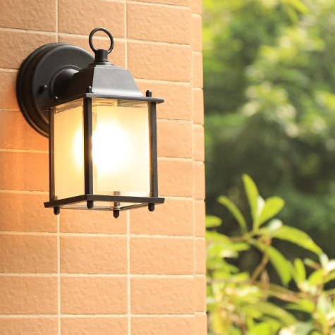 Moderner Minimalistischer Quadrat Rechteck Rund Glas Aluminium 1-Licht Wandleuchte Lampe Für Garten | Brehn