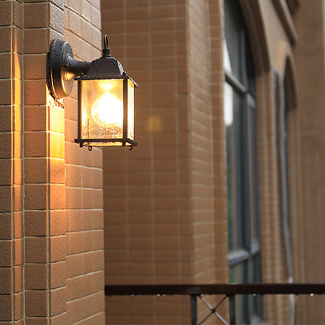 Moderner Minimalistischer Quadrat Rechteck Rund Glas Aluminium 1-Licht Wandleuchte Lampe Für Garten | Brehn