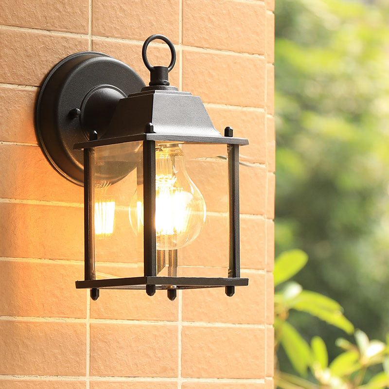 Moderner Minimalistischer Quadrat Rechteck Rund Glas Aluminium 1-Licht Wandleuchte Lampe Für Garten | Brehn