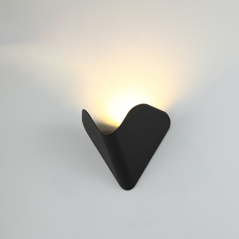 Modern Minimalist Triangle Vogel-Nest Halbbogen Wasserfest Aluminium LED Wandleuchte Lampe Für Outdoor Terrasse | Brehn