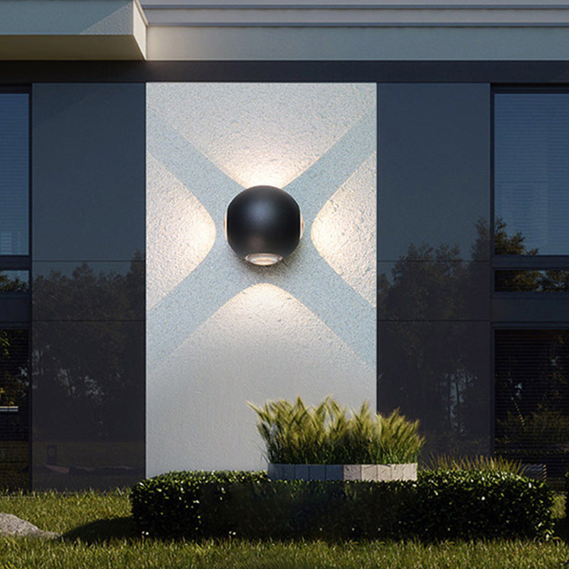 Moderne Minimalistische Runde Quadratische Orb Linse Aluminium LED Wand Sconces Lampe Für Garten | Brehn