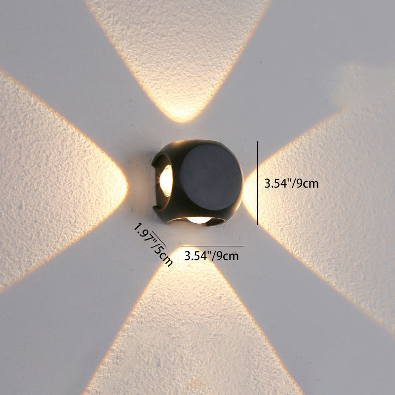 Moderne Minimalistische Runde Quadratische Orb Linse Aluminium LED Wand Sconces Lampe Für Garten | Brehn