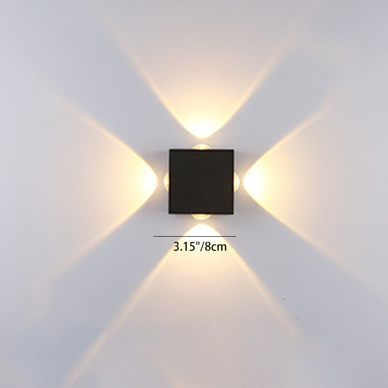 Moderne Minimalistische Runde Quadratische Orb Linse Aluminium LED Wand Sconces Lampe Für Garten | Brehn
