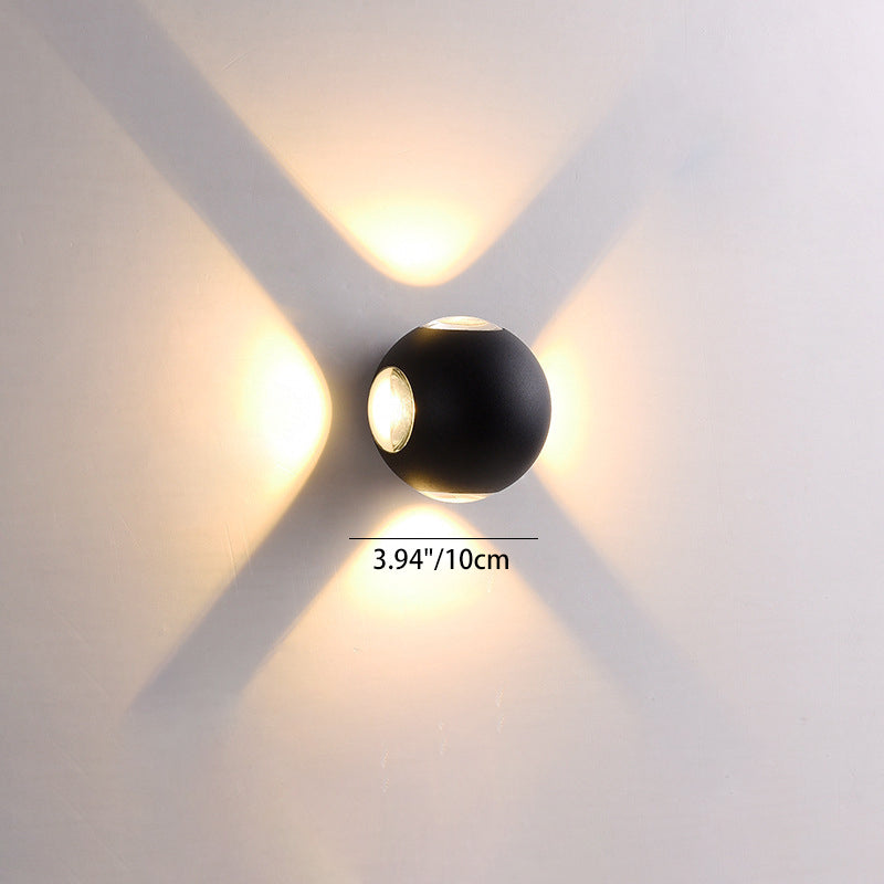 Moderne Minimalistische Runde Quadratische Orb Linse Aluminium LED Wand Sconces Lampe Für Garten | Brehn